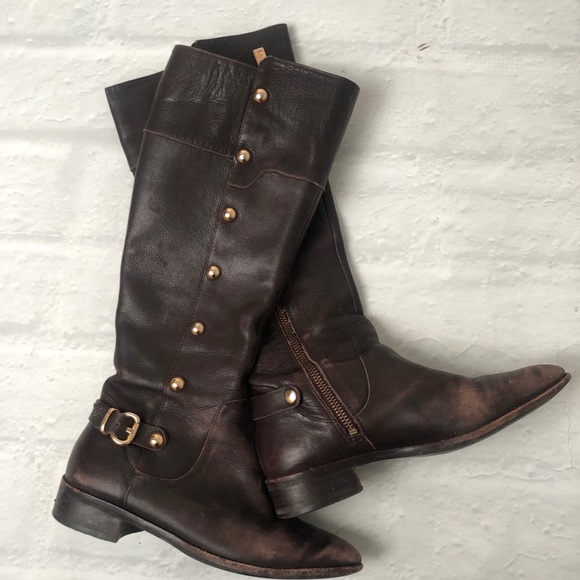 Micheal Kors Brown Leather boots (flats). - Picture 1 of 7